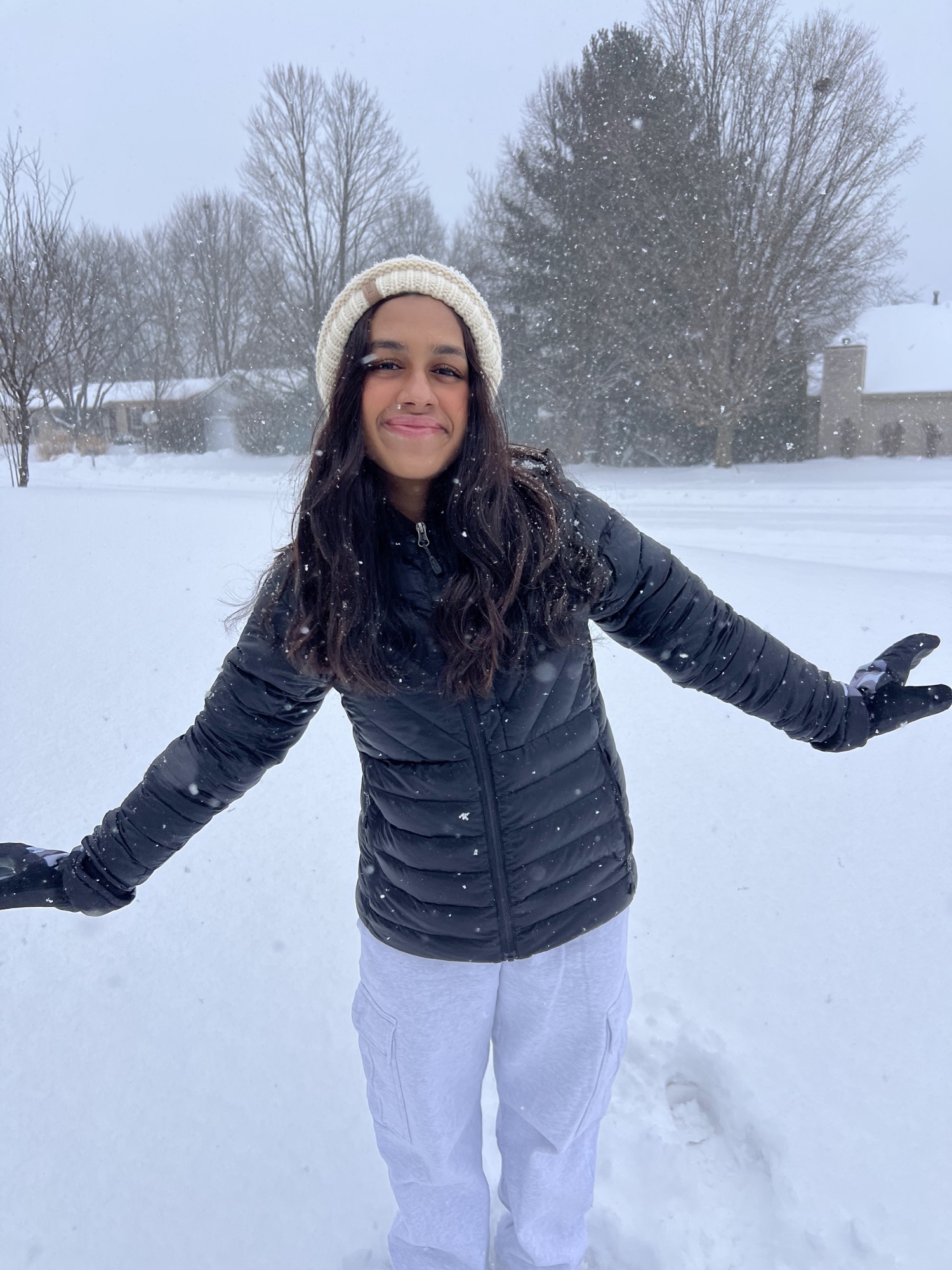 Maya outside in the snow